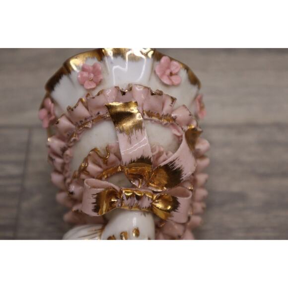 Vintage Geo Z Lefton Collectible Decoration Pink Bloomer Girl Porcelain KW1412 - Picture 11 of 12